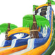 22' Tall Green Tropical Marble Wet/Dry Inflatable Slide with Blower