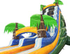 Image of 22' Tall Green Tropical Marble Wet/Dry Inflatable Slide with Blower