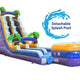 22' Tall Purple Tropical Marble Wet/Dry Inflatable Slide with Blower and Detachable Pool