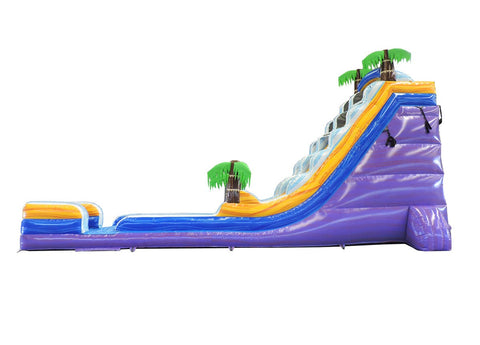 22' Tropical Purple Marble Inflatable Water Slide with Blower