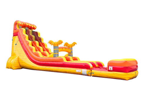22' Tall Lava Wave Wet/Dry Inflatable Slide with Blower and Detachable Pool