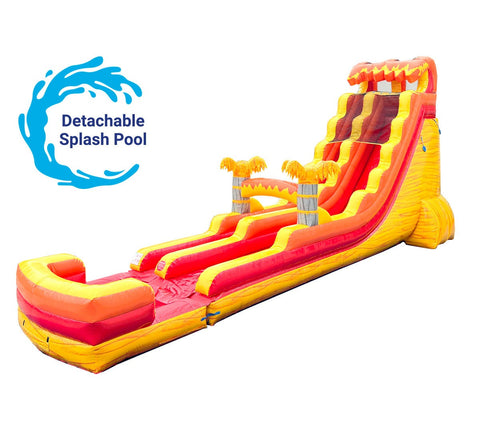 22' Tall Lava Wave Wet/Dry Inflatable Slide with Blower and Detachable Pool
