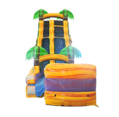 22' Tropical Yellow Marble Inflatable Water Slide with Blower