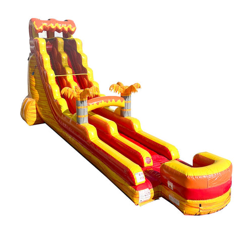 22' Tropical Lava Wave Marble Inflatable Water Slide with Blower