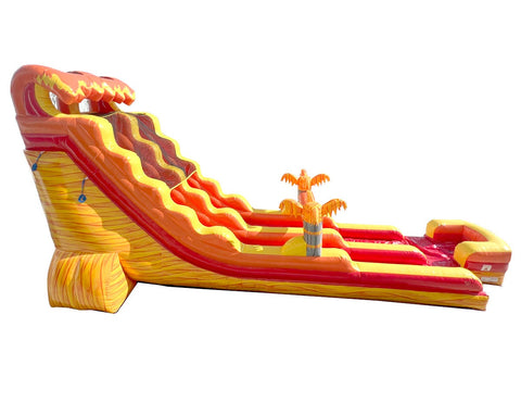 22' Tropical Lava Wave Marble Inflatable Water Slide with Blower