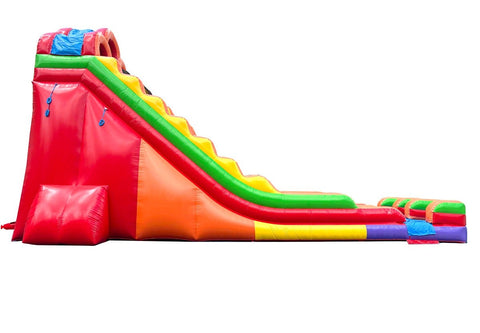 24' Tall Double Lane Rainbow Wet/Dry Inflatable Slide with Blower