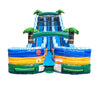 Image of 24' Tropical Green Marble Double Bay Inflatable Water Slide with Blower