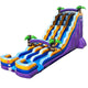 24' Tropical Purple Marble Double Bay Inflatable Water Slide with Blower