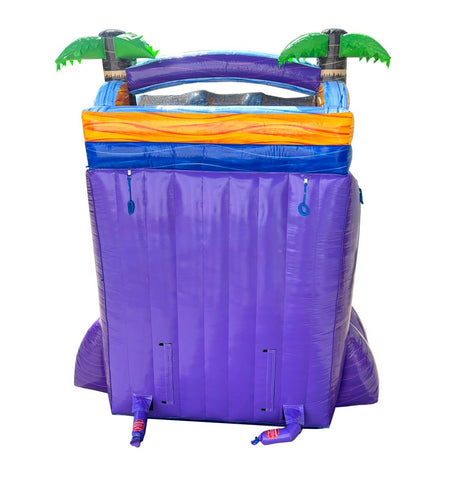 24' Tropical Purple Marble Double Bay Inflatable Water Slide with Blower