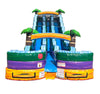 Image of 24' Tropical Yellow Marble Double Bay Inflatable Water Slide with Blower