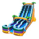24' Tropical Yellow Marble Double Bay Inflatable Water Slide with Blower