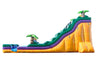 Image of 24' Tropical Yellow Marble Double Bay Inflatable Water Slide with Blower