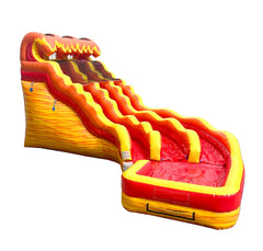 19' Tall Lava Wave Marble Wet/Dry Double Lane Curve Slide with Blower