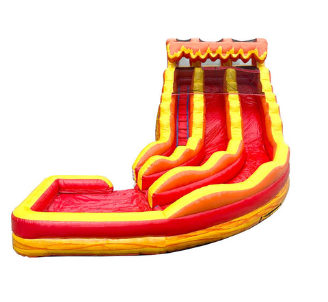 19' Tall Lava Wave Marble Wet/Dry Double Lane Curve Slide with Blower