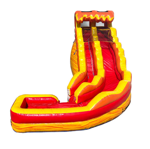 17' Lava Wave Marble Curved Inflatable Water Slide with Blower