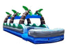 Image of 35' Tropical Marble Dual Lane Inflatable Splash and Ride Slide with Blower - Hook and loop fastener
