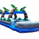 22'H Tropical Marble Wave Dual Lane Inflatable Water Slide with Blower and Splash Pool by POGO
