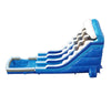 Image of 22' Blue Marble Wave Dual Lane Inflatable Water Slide with Blower and Splash Pool