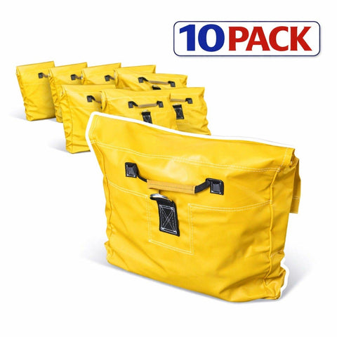 Yellow Commercial Vinyl Sandbag for Inflatables, 10 Pack