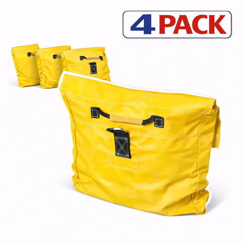 Yellow Commercial Vinyl Sandbag for Inflatables, 4 Pack