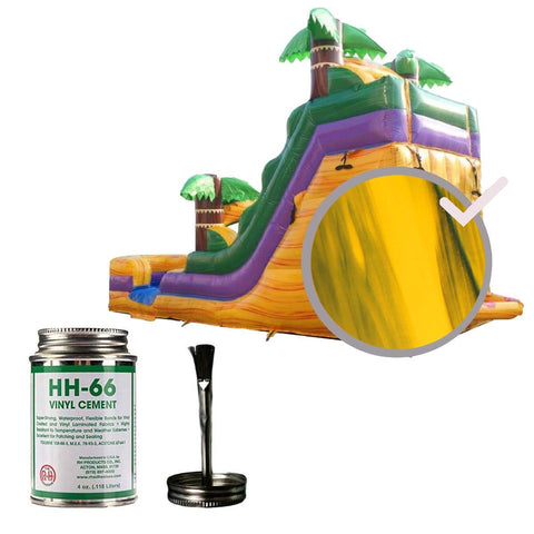 Moose Supply Inflatable Bounce House Vinyl Repair Kit, Yellow Marble with 4 oz. HH66 Glue