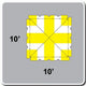 10' x 10' West Coast Frame Party Tent Top - Yellow and White