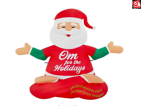 5' Gemmy Airblown Yoga Meditating Santa Claus