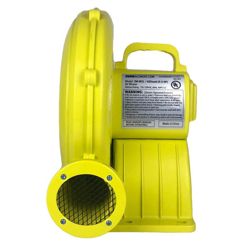 Zoom W2L 1/2 HP Inflatable Blower – Front View 450W Residential Air Pump