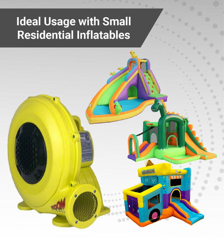 Zoom W2L 1/2 HP Blower – Compatible with Residential Bounce Houses and Nylon Combos