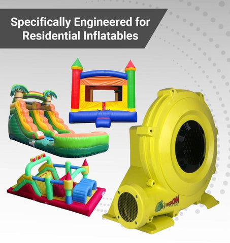Zoom W4L 1 HP Backyard Inflatable Bounce House Blower – Compatible with Nylon Backyard Inflatables