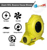 Image of Zoom W4L 1 HP Backyard Inflatable Bounce House Blower – 750 W 700 CFM Specs Infographic