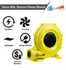 Image of Zoom W6L 1.25 HP Backyard Inflatable Bounce House Blower – 950W Under 9 Amp Specs Infographic