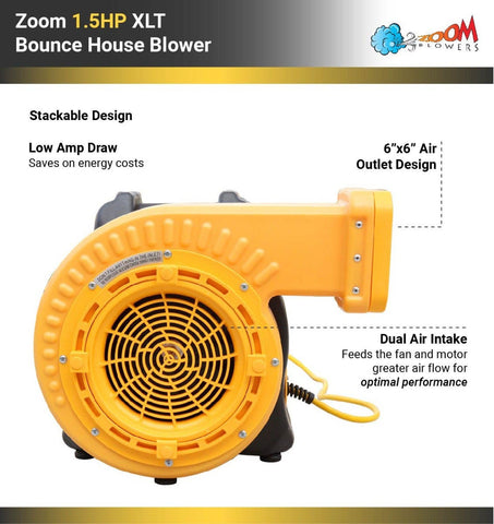 Energy-efficient Zoom XLT 1.5 HP Inflatable Blower – 20% more air pressure