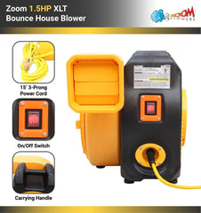 Zoom XLT 1.5 HP Commercial Inflatable Bounce House Blowers - Bulk Pallet of 24